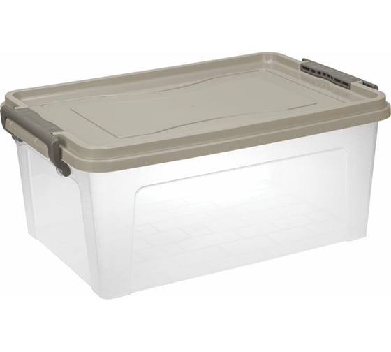 Ящик IDEA 25 л, с крышкой на защелках, для хранения, 24x48x32 см, пластиковый, прозрачный М2867 530653