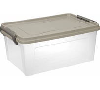 Ящик IDEA 14 л, с крышкой на защелках, для хранения, 18x43x28 см, пластиковый, прозрачный М2866 530652