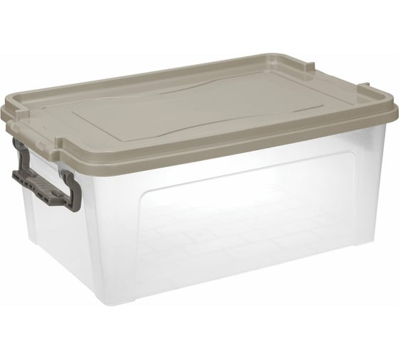 Ящик IDEA 14 л, с крышкой на защелках, для хранения, 18x43x28 см, пластиковый, прозрачный М2866 530652