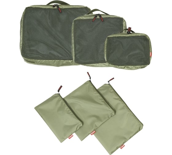 Комплект упаковочных сумок Tplus 6 шт., оксфорд 210, олива T016903