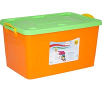 Контейнер для хранения Росспласт 50 л оранжевый/яркий салатовый 532794
