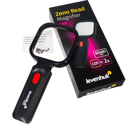 Лупа для чтения Levenhuk Zeno Read ZR10, черная 74067