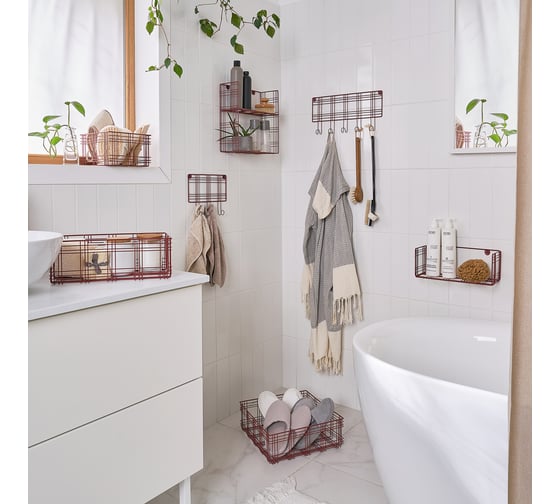 Корзина Moroshka Tartan 19x19x12 см, цвет красный 920-014-02