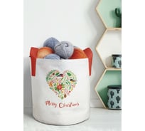 Декоративная корзина-кашпо JOYARTY войлок, с принтами "новогоднее сердце", 19 л planta_419880_5