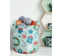 Декоративная корзина-кашпо JOYARTY войлок, с принтами "подарки на новый год", 19 л planta_419864_5