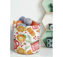 Декоративная корзина-кашпо JOYARTY войлок, с принтами "пряничный вечер", 19 л planta_419849_5