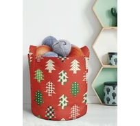 Декоративная корзина-кашпо JOYARTY войлок, с принтами "скандинавские елочки", 27 л planta_419883_7