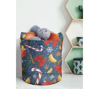 Декоративная корзина-кашпо JOYARTY войлок, с принтами "новогодний паттерн с пуансеттией", 27 л planta_419873_7