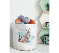 Декоративная корзина-кашпо JOYARTY войлок, с принтами "зайка с подарком", 27 л planta_419846_7