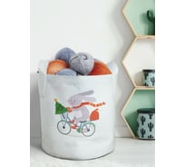 Декоративная корзина-кашпо JOYARTY войлок, с принтами "зайка с подарками", 27 л planta_419833_7