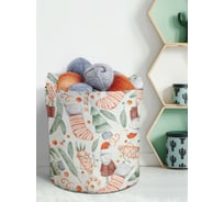 Декоративная корзина-кашпо JOYARTY войлок, с принтами "дед мороз в елках", 27 л planta_419829_7