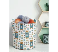 Декоративная корзина-кашпо JOYARTY войлок, с принтами "мишка с подарком", 27 л planta_380867_7