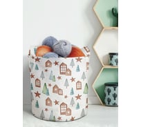 Декоративная корзина-кашпо JOYARTY войлок, с принтами "новогодние звезды", 27 л planta_380864_7