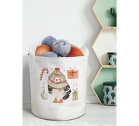 Декоративная корзина-кашпо JOYARTY войлок, с принтами "рождественская сова", 27 л planta_380852_7