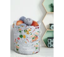 Декоративная корзина-кашпо JOYARTY войлок, с принтами "подарки от санты", 27 л planta_380799_7