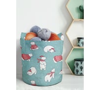 Декоративная корзина-кашпо JOYARTY войлок, с принтами "рождественские полярные медведи", 27 л planta_380854_7