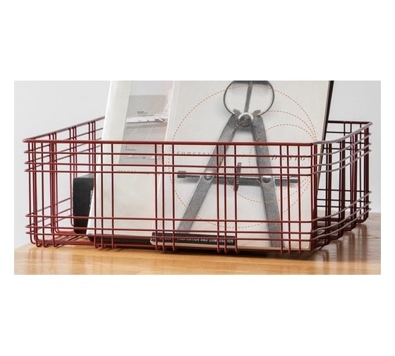 Корзина Moroshka Tartan 33x33x12 см, цвет красный 920-014-01