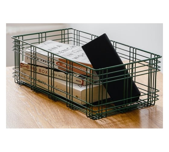 Корзина Moroshka Tartan 34x19x12 см, цвет зеленый 920-015-03