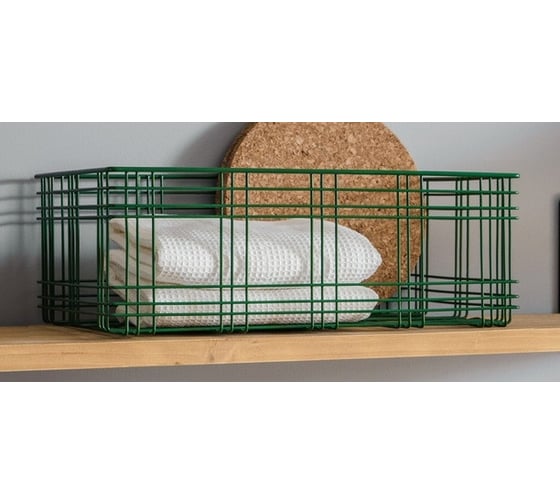 Корзина Moroshka Tartan 34x19x12 см, цвет зеленый 920-015-03