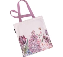 Сумка шоппер JOYARTY "цветы акварелью", ткань под лен, 35x37x7 см bsh_378488