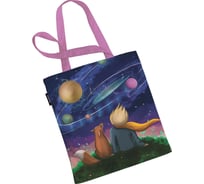 Сумка шоппер JOYARTY "волшебный космос", ткань под лен, 35x37x7 см bsh_385297