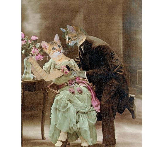 Сумка шоппер JOYARTY "кошачьи нежности", ткань под лен, 35x37x7 см bsh_32734