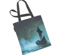 Сумка шоппер JOYARTY "путешественник", ткань под лен, 35x37x7 см bsh_32881