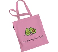 Сумка шоппер JOYARTY "ты моя лучшая половинка", ткань под лен, 35x37x7 см bsh_385271