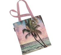 Сумка шоппер JOYARTY "вечерний берег", ткань под лен, 35x37x7 см bsh_31238