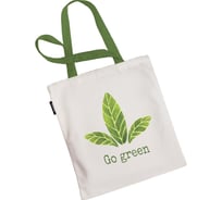 Сумка шоппер JOYARTY "go green", ткань под лен, 35x37x7 см bsh_378459