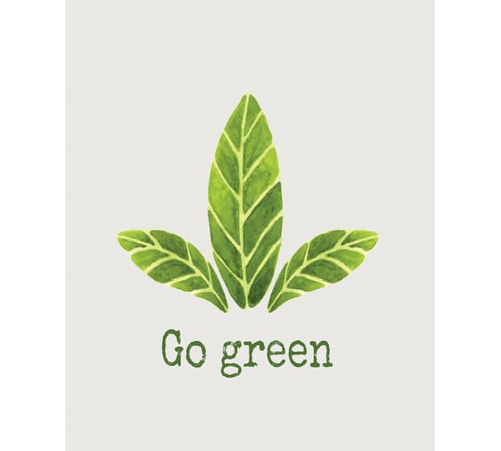 Сумка шоппер JOYARTY "go green", ткань под лен, 35x37x7 см bsh_378459