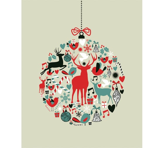 Сумка шоппер JOYARTY "новогодняя игрушка", ткань под лен, 35x37x7 см bsh_419805