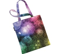 Сумка шоппер JOYARTY "салют в праздник", ткань под лен, 35x37x7 см bsh_419808