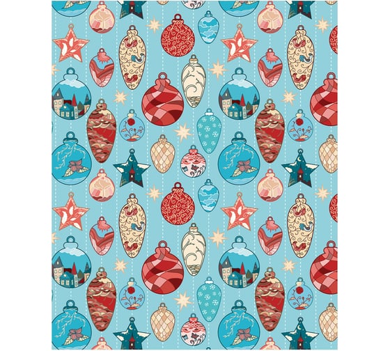 Сумка шоппер JOYARTY "новогодние игрушки", ткань под лен, 35x37x7 см bsh_419821