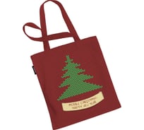 Сумка шоппер JOYARTY "вязаная елка", ткань под лен, 35x37x7 см bsh_419824