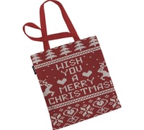 Сумка шоппер JOYARTY "люблю рождество", ткань под лен, 35x37x7 см bsh_419825