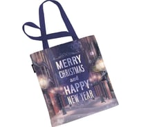 Сумка шоппер JOYARTY "городские праздники", ткань под лен, 35x37x7 см bsh_419856