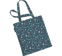 Сумка шоппер JOYARTY "снежинки на синем фоне", ткань под лен, 35x37x7 см bsh_419865