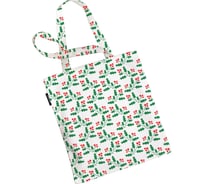 Сумка шоппер JOYARTY "падубовый паттерн", ткань под лен, 35x37x7 см bsh_419867