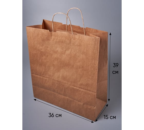 Крафт пакет PACK INNOVATION 36x15x39 см, крученые ручки, 50 шт. IP0KP361539K-50
