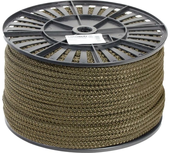 Полипропиленовый вязаный шнур Стройбат 6 мм хаки 150 м 221980 1