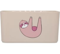 Корзина для детских игрушек Berossi honey animals 2.4 л, пудра, ленивец АС 84384010