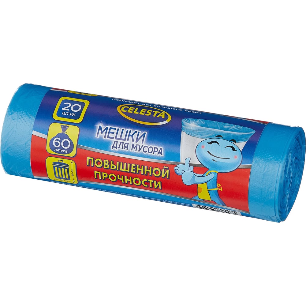 Мешки для мусора повышенной прочности (60 л; 20 шт) Celesta 11106 ...