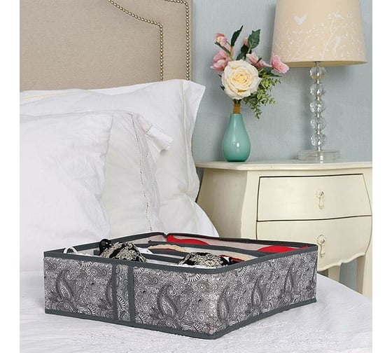 Органайзер для бюстгальтеров HOMSU Grey Flower на 6 ячеек HOM-1094
