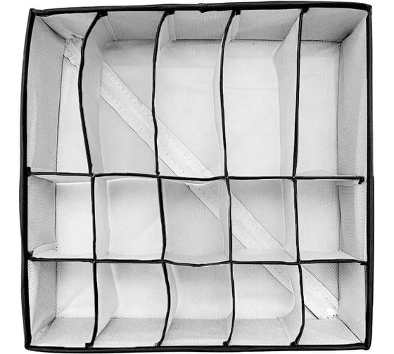Органайзер для нижнего белья и бюстгальтеров HOMSU Eco White, 10 ячеек и 5 секций 30x30x11 см HOM-1237 1