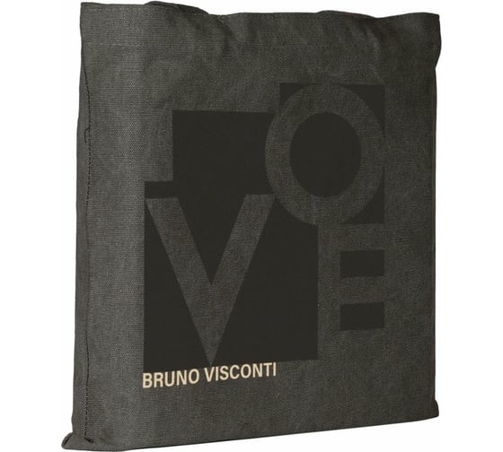 Сумка-шоппер Bruno Visconti квадратная, серая LOVE 39x39 см 16-003-04/06
