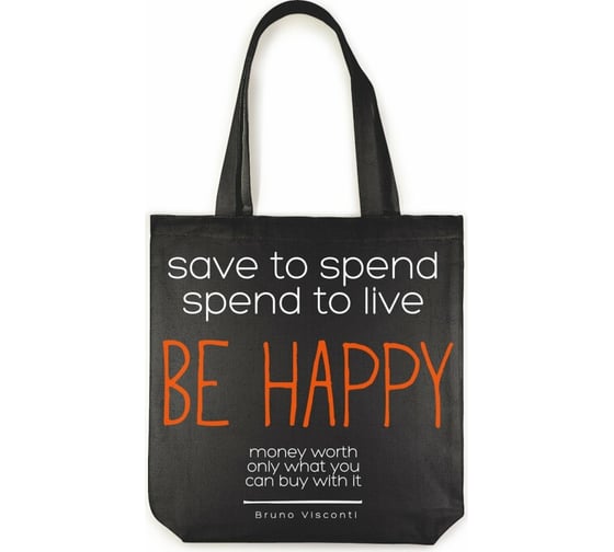 Сумка-шоппер Bruno Visconti BLACK BE HAPPY 34х36 см 16-004-02/07 1