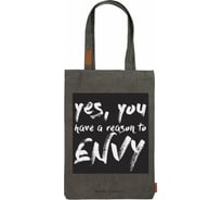 Сумка-шоппер Bruno Visconti с карманом, серая ЗАВИСТЬ 35x47 см 16-002-04/02