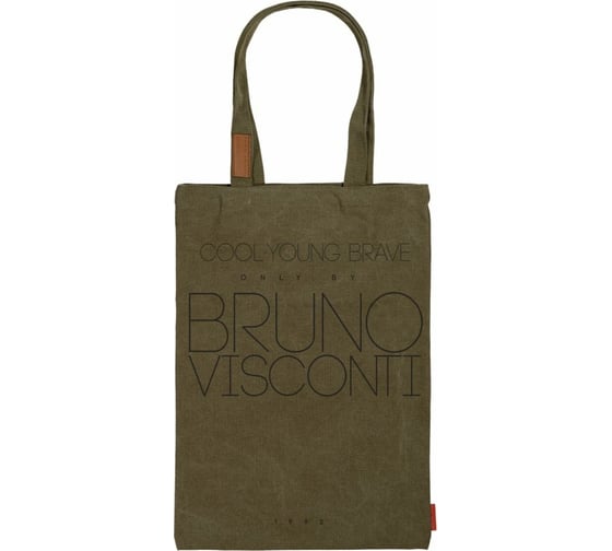 Сумка-шоппер Bruno Visconti с карманом, цвет хаки BV 35x47 см 16-002-03/01 1