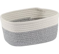 Корзина для хранения Bergenson Bjorn Filis 25x18x13 см, кремовая/светло-серая TL-BB-FS-CR-GR-M